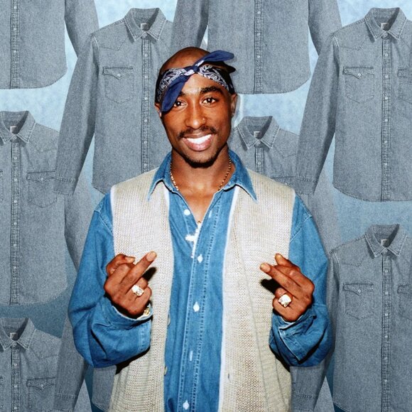 Vintage 90's Y2K Nautica Blue Chambray‎ Button Down Shirt Relaxed Men's XL Tupac - Picture 15 of 16